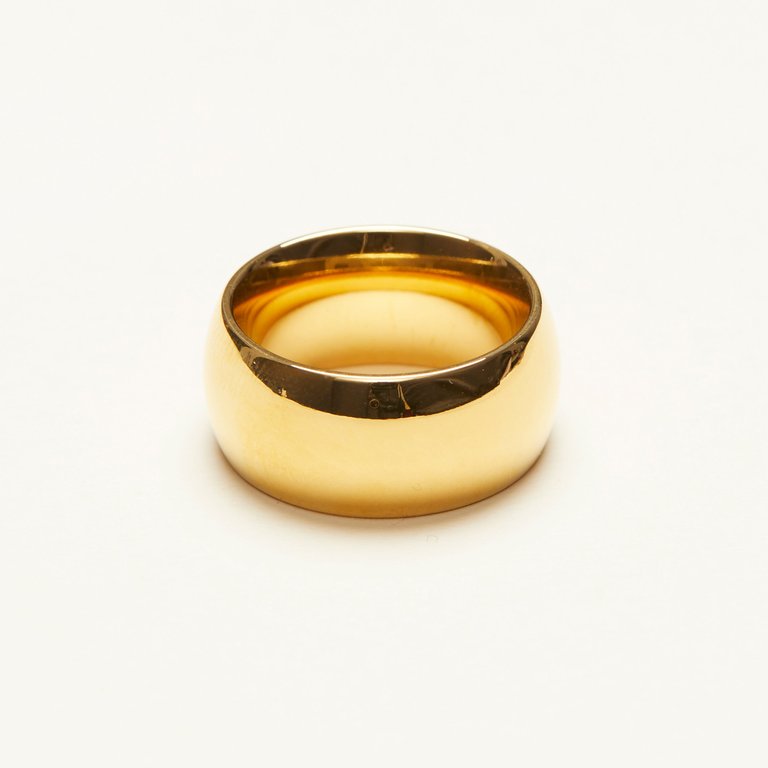 Bold Wide Band Ring - Gold