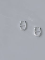 Chain Hoop Earrings - Sterling Silver