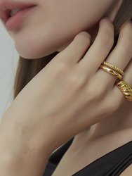 Dome Croissant Band Ring - 2 Styles