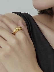 Dome Croissant Band Ring - 2 Styles