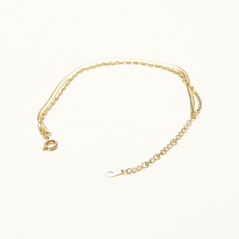 Double Chain Bracelet - 2 Styles - Gold