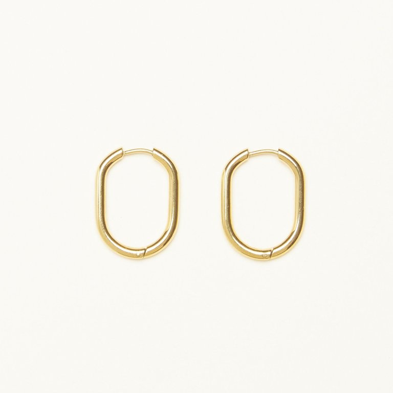 French Thin Hoop Earrings - Gold