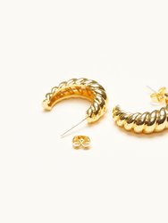 Gold Croissant Hoop Earrings