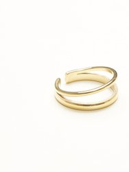 Gold Double Band Layered Ring