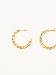 Gold Twist Hoop Earrings - Gold