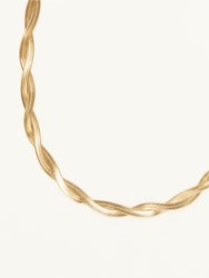 Herringbone Twist Necklace - Gold