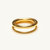 Mixed Double Band Ring - Gold