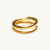 Mixed Double Band Ring - Gold