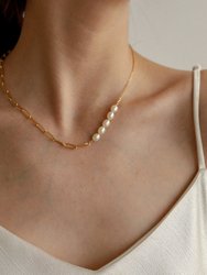 Pearl Paperclip Chain Necklace