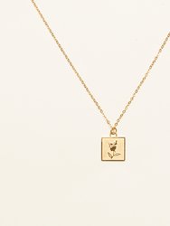 Rose Charm Necklace - 18k Gold