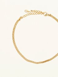 Round Curb Chain Anklet - 18k Gold Plated