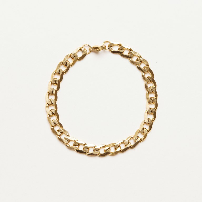 Round Curb Chain Bracelet - Gold