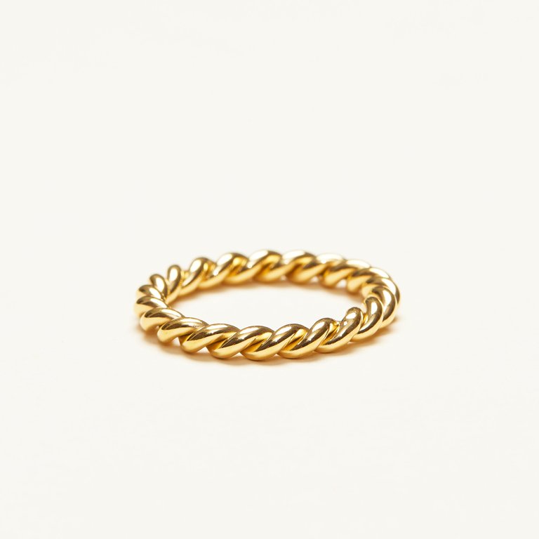 Simple Twist Band Ring - Gold