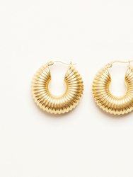 Snail Hoop Earrings - Gold