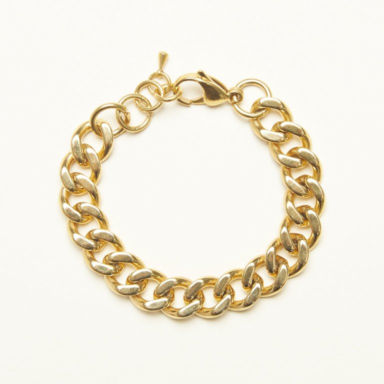 Thick Curb Chain Bracelet - Gold