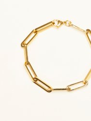 Thick Paperclip Chain Bracelet - Gold