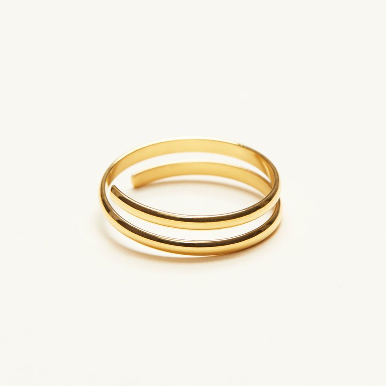 Thin Double Band Ring - Gold
