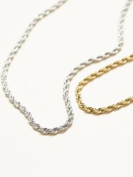 Thin French Twist Rope Chain Necklace