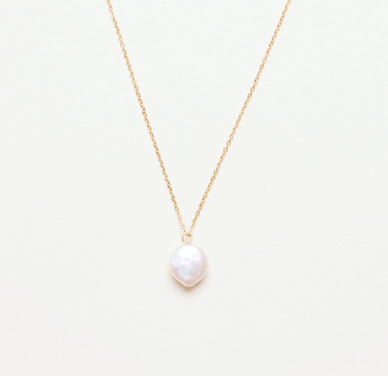 Unique Pearl Charm Necklace - Gold/ Pearl