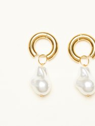 Victoria Pearl Drop Earrings - Gold