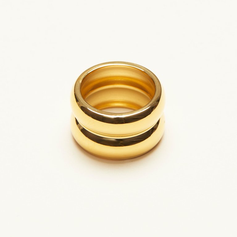 Wide Double Band Ring