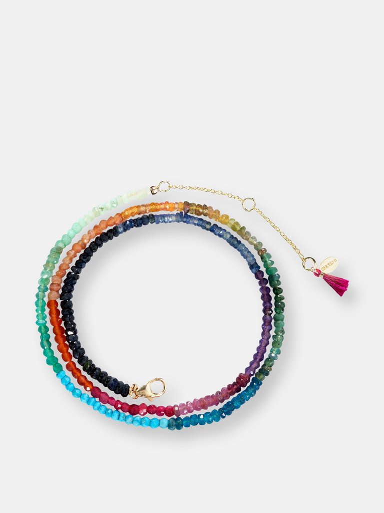 Aisha Gemstone Necklace - Rainbow - Rainbow