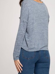 Crop Knit Lounge Top With Pocket