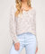 Mixed Yarn With Rose Gold Thread Cropped Sweater - Stone