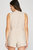 Sleeveless V Neck Linen Button Down Romper With Waist Tie