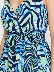 Surplice Cami Printed Woven Tiered Maxi Dress
