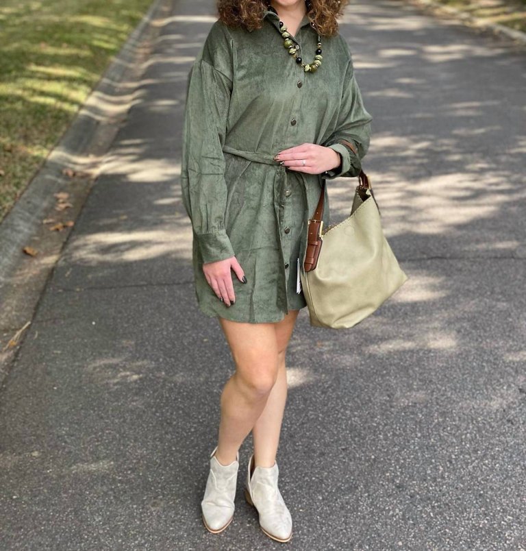 Bay Dress In Olive - Olive