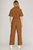 Corduroy Belted Jumpsuit In Camel