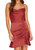 Cowl Neck Ruched Dress - Marsala