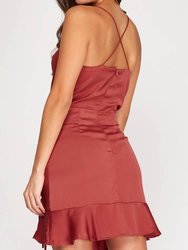 Cowl Neck Ruched Dress