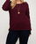 Lattice Strap Sleeve Plus Sweater - Burgundy