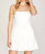 Pleated Satin Mini Skirt - Off White