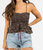 Print Ruched And Smocked Top Cami