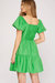 Puff Sleeve Dress In Green