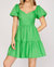 Puff Sleeve Dress In Green - Green