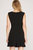 Sleeveless Shoulder Padded Dress In Black