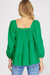 Square Neck Top In Green