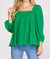 Square Neck Top In Green - Green