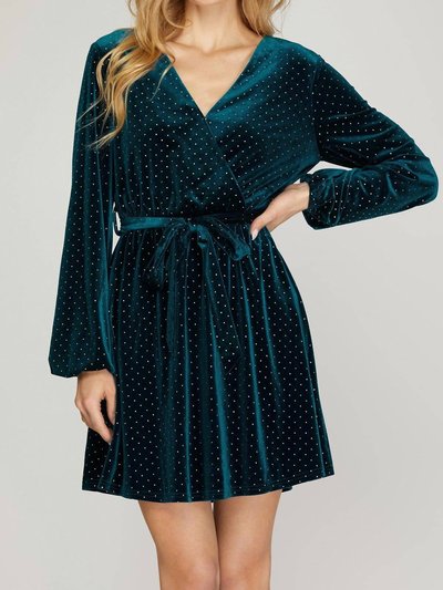 SHE + SKY Surplice Dress With Gold-Dot product