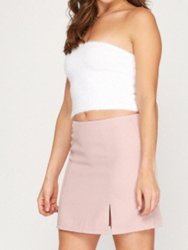 Thigh Slit Mini Skirt - Misty Pink