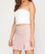 Thigh Slit Mini Skirt - Misty Pink