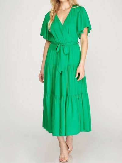SHE + SKY Tiered Maxi Dress With Flutter Sleeve product
