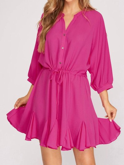 SHE + SKY Woven Dress In Hot Pink product