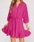 Woven Dress In Hot Pink - Hot Pink