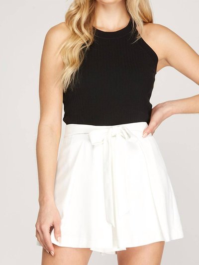 SHE + SKY Woven Pleated Shorts With Lining product