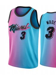 2021 Men's Miami Heat Dwyane Wade 3# City Edition Jersey Gradients - Blue